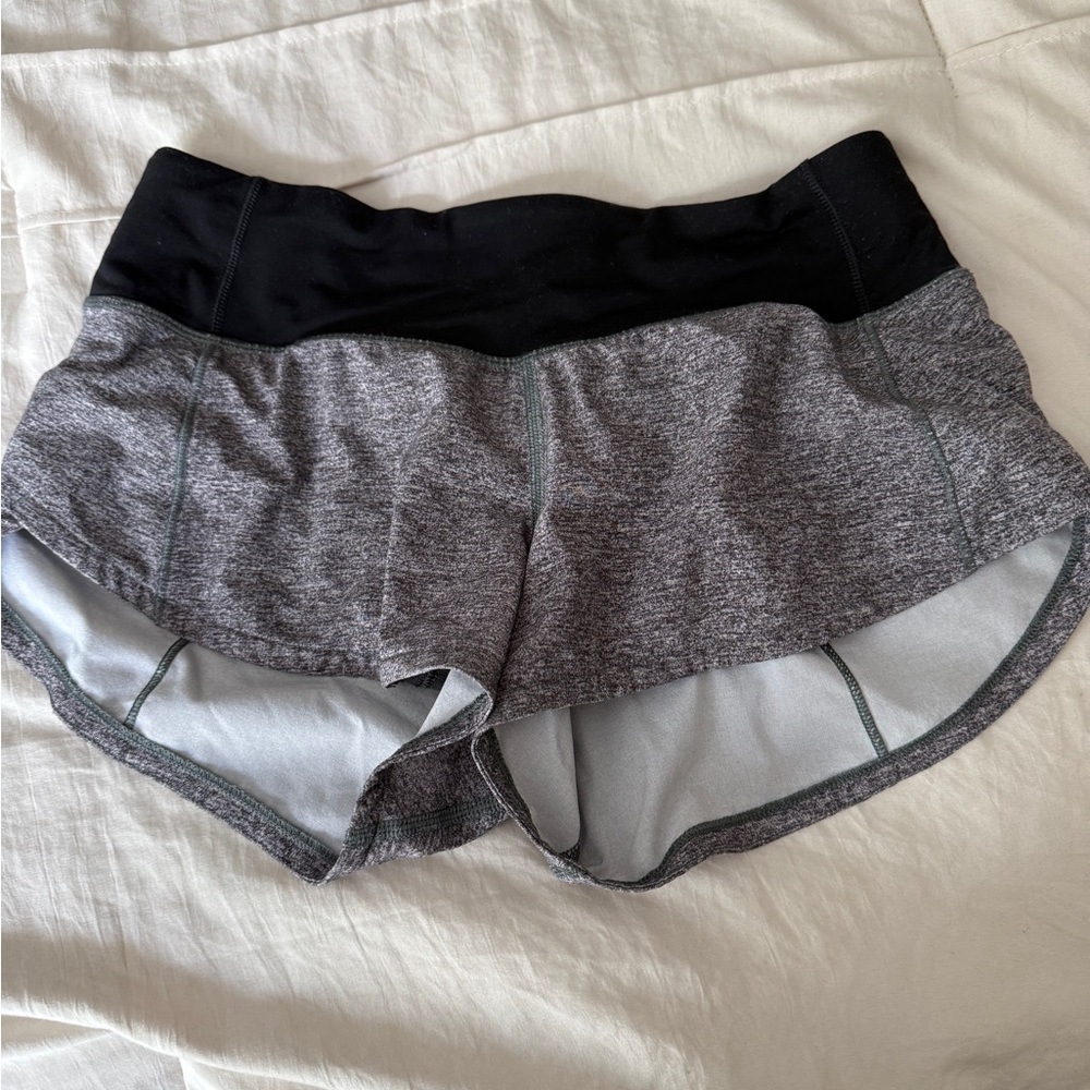 Gray lululemon speed up shorts size 0 LR 2.5”